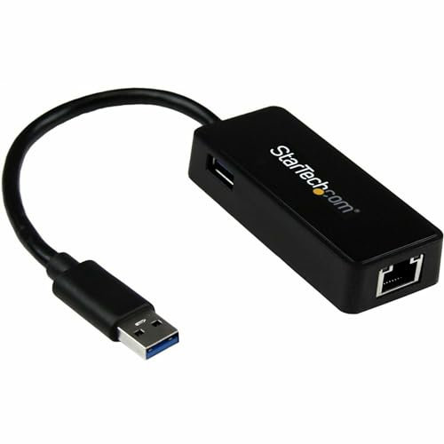 StarTech.com USB 3.0 Ethernet Adapter - USB 3.0 Network Adapter NIC with USB Port - USB to RJ45 - USB Passthrough (USB31000SPTB)