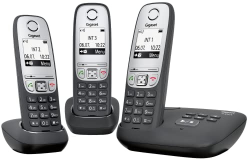 Gigaset A415 Trio Dect-Schnurlostelefon, incl. zwei zusätzlichermobilteile, schwarz