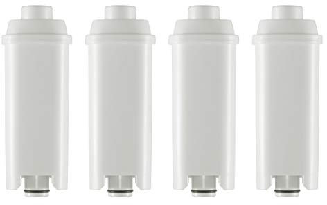 Universitea of Tea GmbH: 4 Filterkartuschen für DeLonghi® Kaffeevollautomaten - Wasserfilterpatronen mit Aktivkohle und Ionentauschern - Kalk und Chlor entfernen