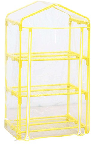 Verdemax 2202 70 x 50 x 125 cm 3 Shelves Azalea Greenhouse - Yellow
