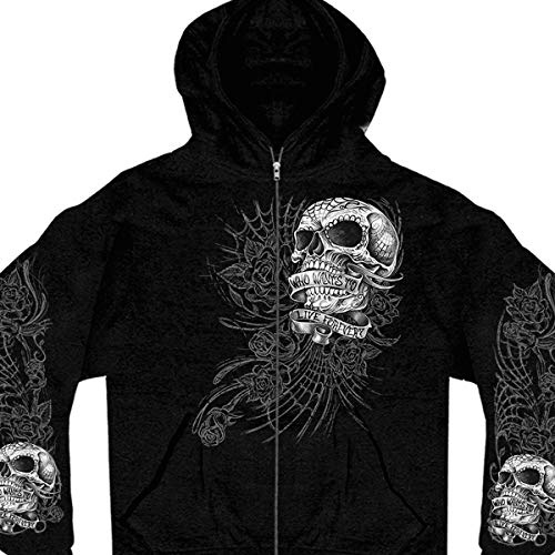 Hot Leathers herr Sweet Demise dragkedja tröja med huva