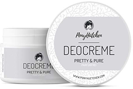 PonyHütchen - Deocreme Pretty & Pure – senza profumo – Crema deodorante solida vegana, senza alluminio e esperimenti sugli animali – Unisex antitraspirante naturale made in Germany – ideale per
