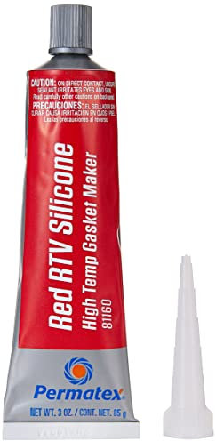 Permatex 81160 High-Temp Red RTV Silicone Gasket: Suitable for Exhaust Manifold, Header, Turbochargers & Slip Fit Exhaust Parts, Temperature Resistant (up to 343°C), Sensor Safe, Non-Corrosive 1 x 85g