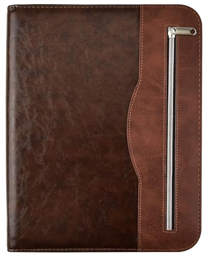 Arpan Soft Touch Conference Folder Portfolio A4 with Calculator & Pad - Chocolate Brown