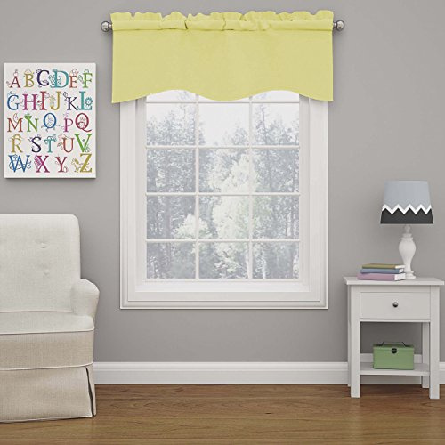 Eclipse Kendall Moderner Querbehang mit Faltenvolant für Küche oder Bad, Polyester, zitronengelb, 42 x 18