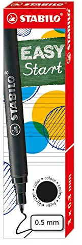 Stabilo 6890/046 Easy Original Kugelschreiberminen für Stifte schwarz, mittel, Kunststoff, 0,5 mm, 3 Stück