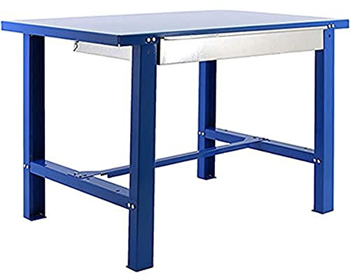 Simon Rack Banco de Trabajo Taller, Capacidad Carga 600 kg, 830x1200x730 mm, Mesa de Trabajo, 1 Cajón, Azul - BT6