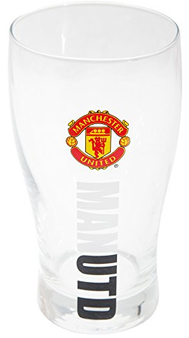 Manchester United FC Official Football Crest Pint Glass (One Size) (Clear)