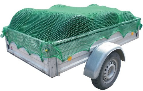 Anhängernetz ca. 2,0x3,0m, robustes Netz, Abspannnetz dient zur Sicherung der Ladung in offenen Ladeflächen, Containern oder Anhängern. Farbe: grün