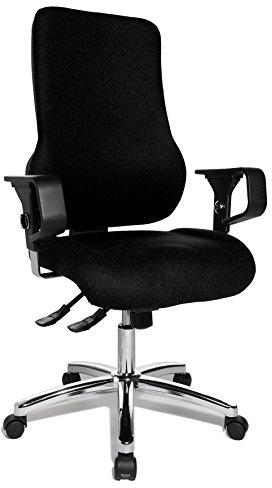 Topstar Sitness 55, träningsstol, kontorsstol, skrivbordsstol, inklusive höjdställbara armstöd, täckmaterial, svart