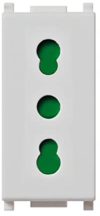 Vimar 0R14203.SL Plana Silver Presa a muro con protezione SICURY, 2P+T 16A P17/11 Silver