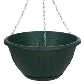 Whitefurze G02074 32cm Venetian Hanging Basket - Forest Green