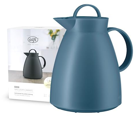 alfi 0935.060.100 Isolierkanne Dan, 1 L, Kunststoff gefrostet, Vintage Indigo