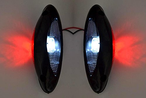 Juego de 2 luces de posición LED laterales (12/24 V, rojo/blanco) para vehículos utilitarios deportivos, todoterrenos, remolques, camiones, caravanas y chasis