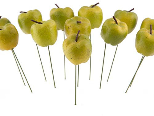 Rosemarie Schulz GmbH Deko Äpfel Klein zum Stecken Apfel 12 Stück Grün Kunstobst künstliches Obst Dekoration Ø 2 cm Weihnachtsdeko Herbstdeko