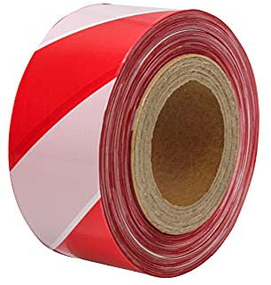 Faithfull Ruban de signalisation de chantier Rouge et blanc 70 mm X 500 m