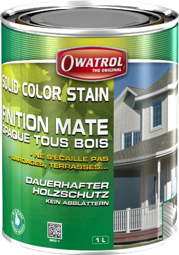 Owatrol Solid Color Stain - Finitura opaca opaca per tutti i legni, 1 l, colore: tortora