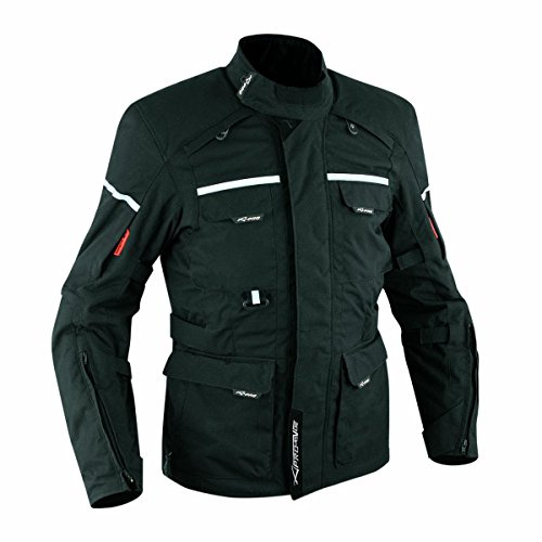 A-Pro Giacca Tessuto Moto Impermeabile Termica Sfoderabile Touring Cordura Nero 3XL