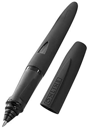 Online Switch Expert, Tinten-Rollerball und Touchpen für Tablets und Smartphones in einem, Multifunktions-Stift für Büro oder Grundschule, Standard-Tintenpatronen, Schwarz, Rollerballspitze