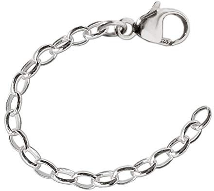 CLEVER SCHMUCK Silbernes Verlängerungskettchen ca. 6,5 cm glänzend mit Karabinerverschluss für zu kurze Kette Armband Fußkettchen Sterling Silber 925