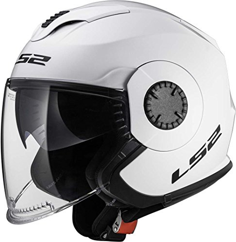 LS2 Airflow L Jethelm für Motorradfahrer, glänzend Weiß, Größe XL