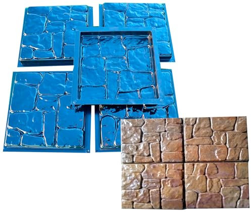 5 x PLASTIKFORMEN GIEßEN BETON PFLASTERUNG GARTENWEGE PFLASTERSTEIN TERRASSE #S25