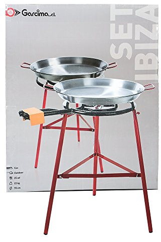 La Ideal - Paellero + Paellera + Juego 3 Patas Reforzado - Tamaño: 70 Cm