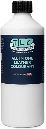 The Leather Clinic All in One Leather Colourant | Self Seal Leather Dye Repair Paint | Recolour Furniture, Sofas, Car Seats (White, 250ml)
