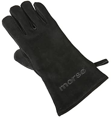 Morsø Fire and Grill Glove, Right Hand, Heat Resistant Leather, Scandinavian Lifestyle for Indoor and Outdoor Use, Black