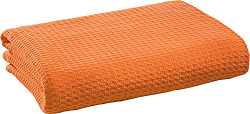 Erwin Müller Sommerdecke, Baumwolldecke orange Größe 150x200 cm - luftig-leicht, weiche Qualität, sehr angenehm - 100% Baumwolle