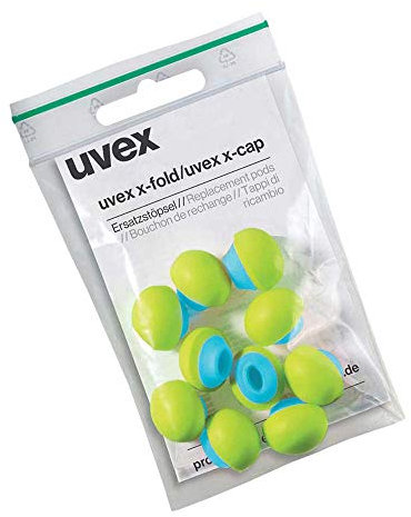 Uvex 2125351 Ricambio Tappi Auricolari X-Cap/X-Fold, 12, Grigio/Blu/Lime