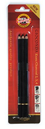 Koh-I-Noor 8811 matita carboncino nero (confezione da 3), black