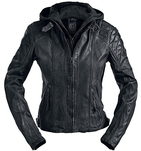Mauritius Chasey Frauen Lederjacke schwarz Casual Wear, Rockwear L
