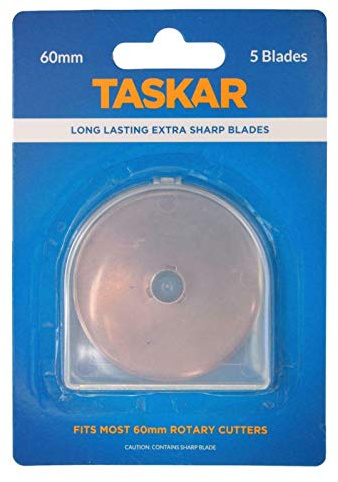 Taskar Ersatzklingen für Rollschneider, 5 Stück, 60 mm, geeignet für Olfa