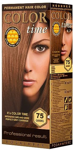 Color Time Tinte Permanente en Gel Color Caramelo 75| Enriquecido con Jalea Real y Vitamina C | Coloracion Permanente para el Cabello I 100 ML
