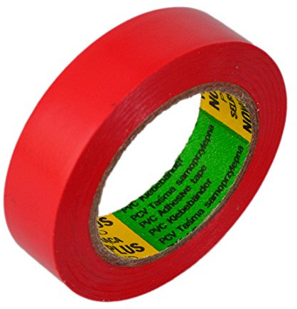 Cinta aislante 10 rollos Longitud: 10 m ancho: 15 mm rojo isoband Instalación eléctrica cumple VDE, öve y SEV