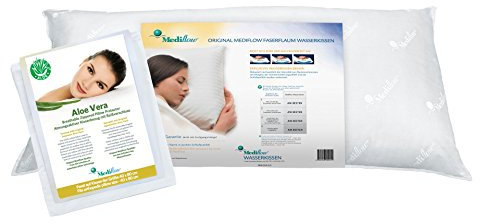 Mediflow 5223 Aloe Vera Aktion Wasserkissen, Orthopädisches HWS Stützkissen, 40x80 cm, weiß, 1 Stück (1er Pack)
