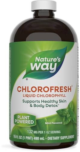 Nature's Way Complément alimentaire liquide Chlorofresh - Chlorophylle liquide - Déodorant interne - Goà »t naturel de menthe - 473 ml