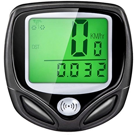 LUPO Bike Speedometer Wireless Computer - Waterproof Bike Bicycle Speedo Odometer with Automatic Wake-up Multi-Function LCD Backlight Display