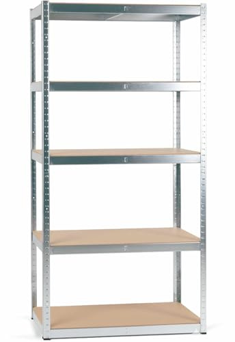 Stagecaptain Heavyrack HR-175 SR Lagerregal - 5 variabel montierbare Böden - Metallkonstruktion verzinkt - auch als Werkbank umbaubar - Tragkraft pro Boden: 175 kg - Tragkraft gesamt 875 kg - Silber