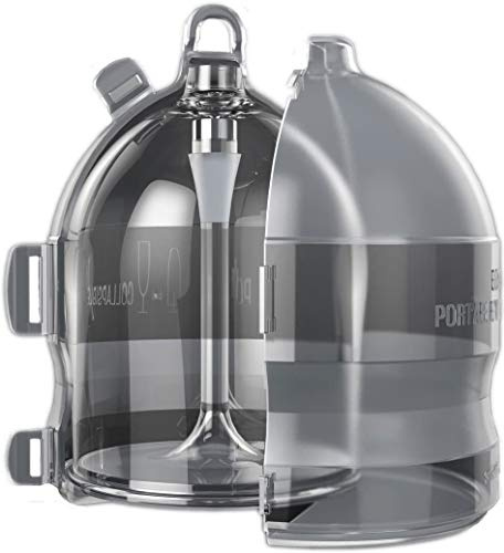 XPACK Unique Wine Glass in Special Case, Unbreakable, Compact Design, Durable to Carry Around, Outdoor, Travel, Camping, Great Gift (Clear)