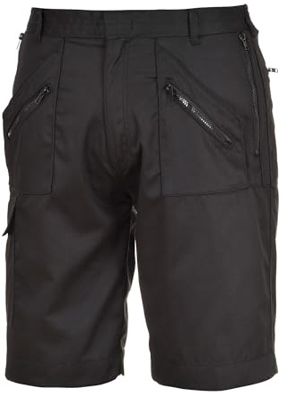 Portwest S889 Action Shorts Secure Storage Half Elasticated Waist Black