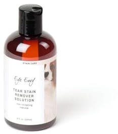 Eye Envy Mancha de lágrimasSolución removedora para Perros|100% Natural, Seguro|Recomendado por criadores/Veterinarios/manipuladores Profesionales/peluqueros|Contiene Plata coloidal, 8 oz