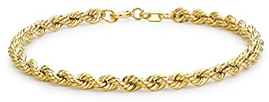 Carissima Gold Damen 9k (375) Gelbgold Hollow Rope Kettenarmband