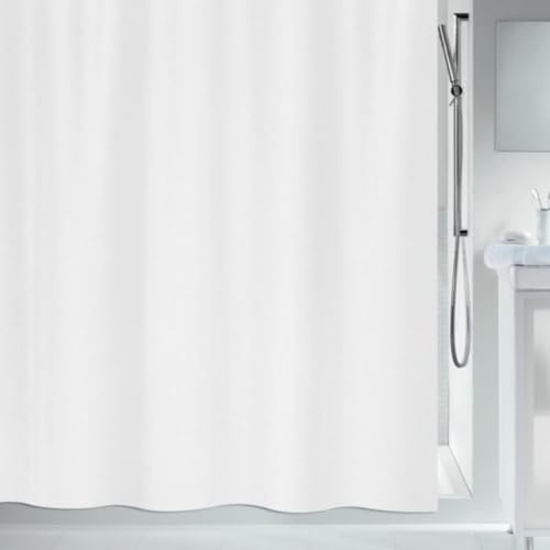 Spirella Kollektion Primo Bioactive, Duschvorhang Textil 120 x 200, 100% Polyester, Weiß