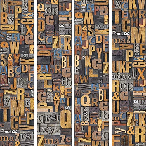 murando - Carta da Parati Moderna per Soggiorno, Alfabeto 3D, PURO 10 m | Fotomurali in TNT, Decorazione da Muro XXL, Carte da Parati Moderne, Vintage, Produzione Europea