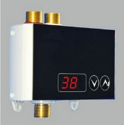 Gowe Chauffe-eau électrique avec thermostat tactile numérique et mitigeur thermostatique avec affichage de la température Couleur : chauffage solaire