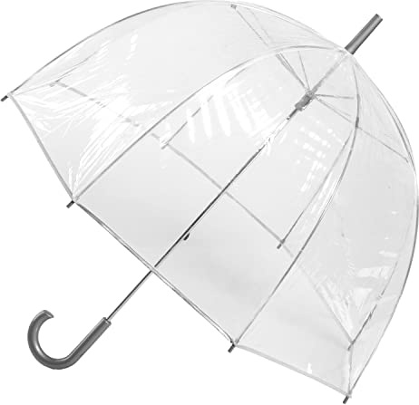 totes Women's Clear Bubble Umbrella – Transparent Dome Coverage – Large Windproof and Rainproof Canopy – Ideal for Weddings, Proms or Everyday Protection, Clear