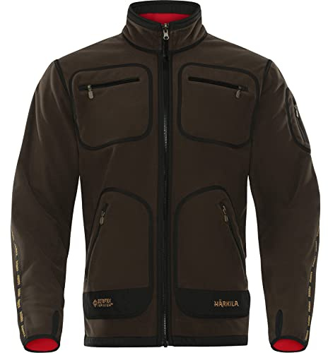 Härkila | Kamko-fleece | vändbar | andningsbar och vindtät GORE-TEX Infinium™-teknik | professionella jaktkläder och utrustning | skandinavisk kvalitet gjord för att hålla |, Brun/Röd, M
