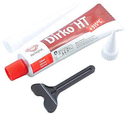 DIRKO Silikon Dichtmasse rot, 70ml, bis 315° Grad, nicht wasserfest, Paste